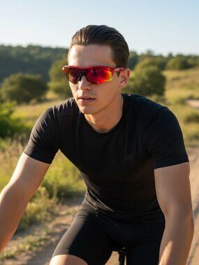 Oakley Radarlock Red Mirrored Lens Sports Sunglasses One Size Unisex